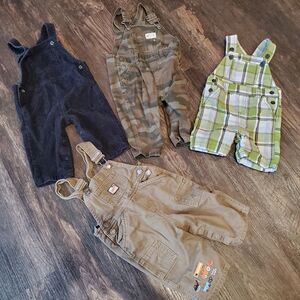 Lot of 4 Overalls 9 Month Baby